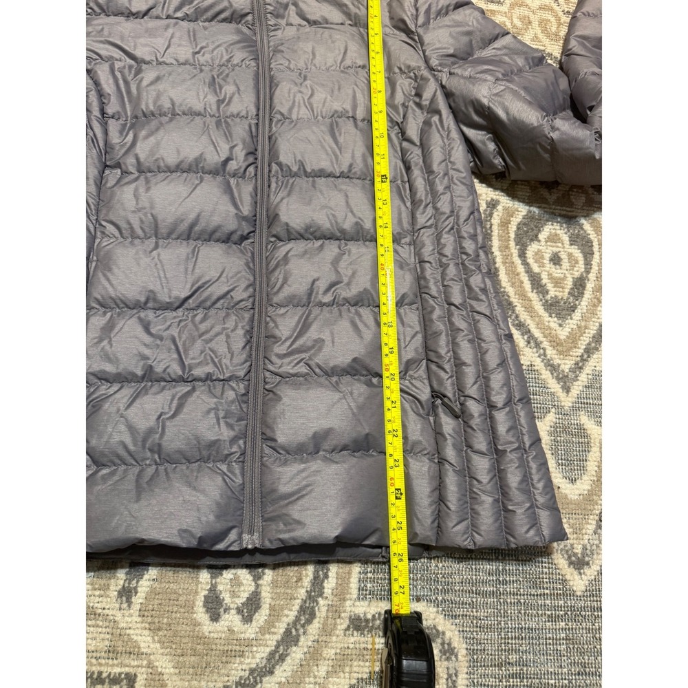Heatkeep Womens Gray Hooded Puffer Jacket Quilted Full Zip Coat Large - Picture 4 of 7